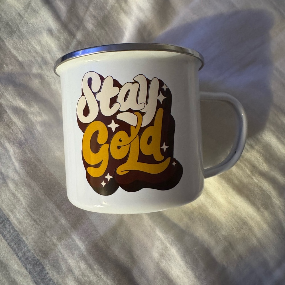 Retro White and Gold 'Stay Gold' Mug